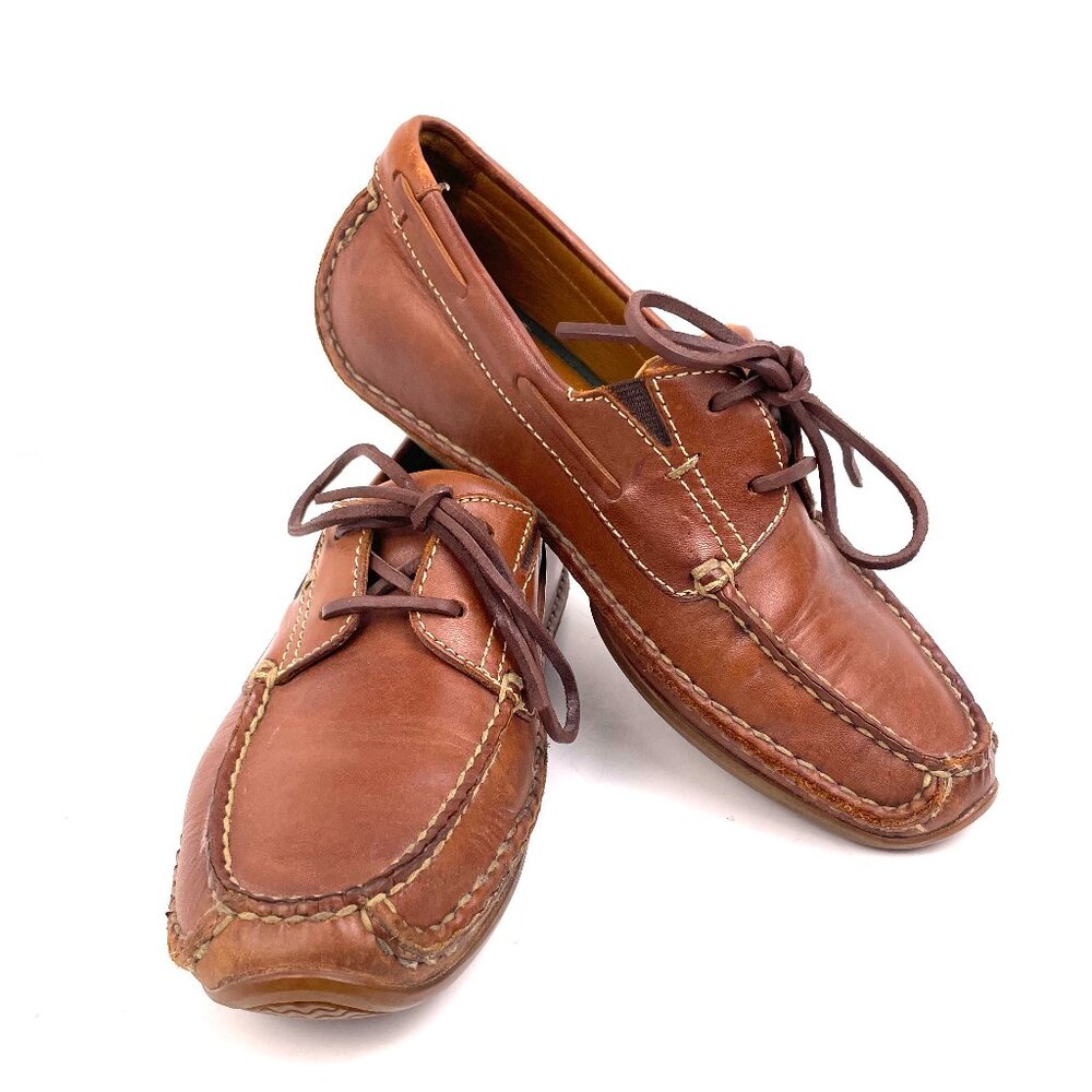 H.S. Trask & Co. Leather Driving Vibram Sole Moccasins Size 9.5 M Made in Brazil